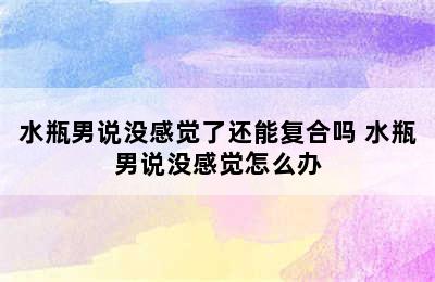 水瓶男说没感觉了还能复合吗 水瓶男说没感觉怎么办